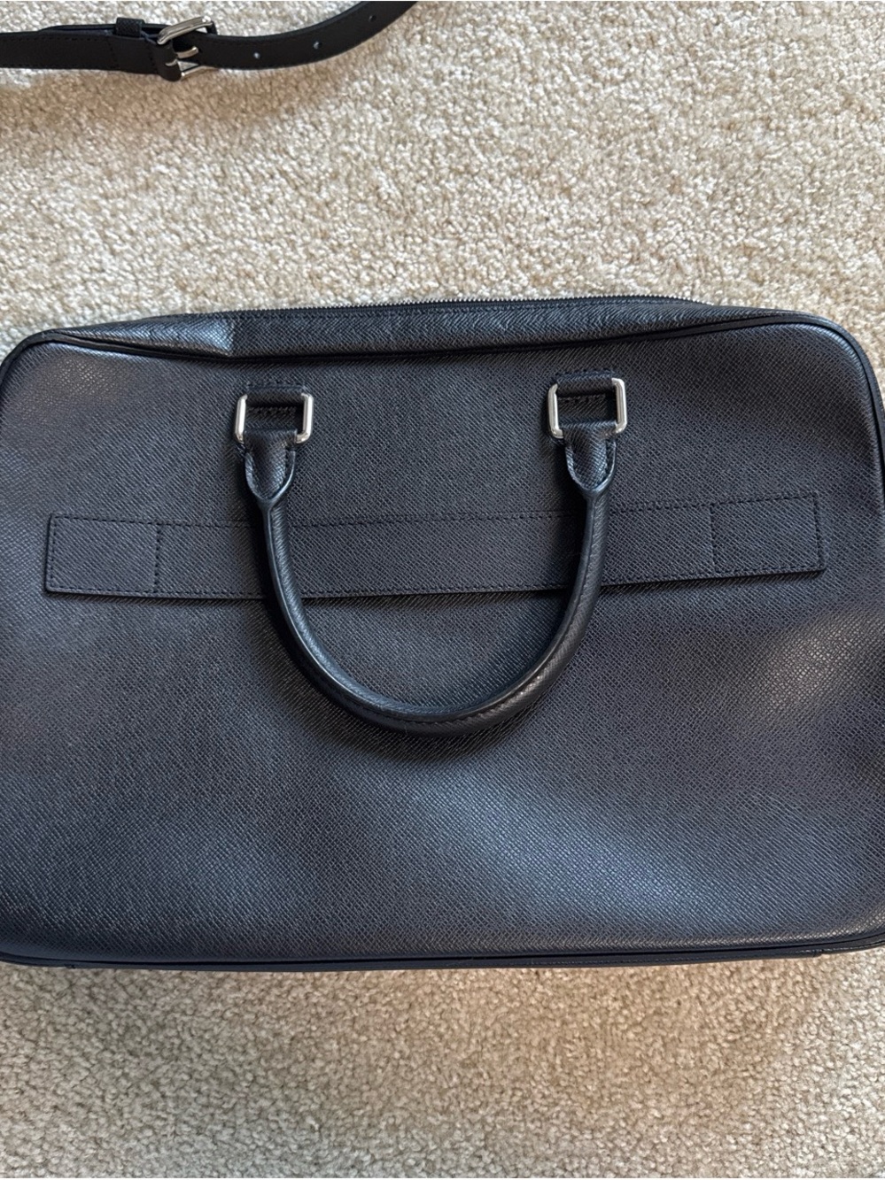 Louis Vuitton Porte Documents Black Taiga Leather Laptop Briefcase - Picture 2 of 5